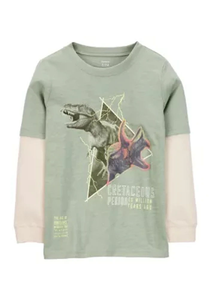 Boys 4-7 Foil Dinosaur Graphic T-Shirt