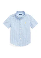 Boys - Striped Seersucker Short-Sleeve Shirt