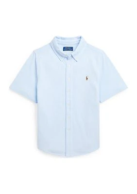 Boys 8-20 Knit Oxford Short Sleeve Shirt