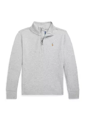 Boys - Cotton Interlock Quarter-Zip Pullover