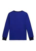 Boys - Corduroy Logo Cotton Long Sleeve T-Shirt