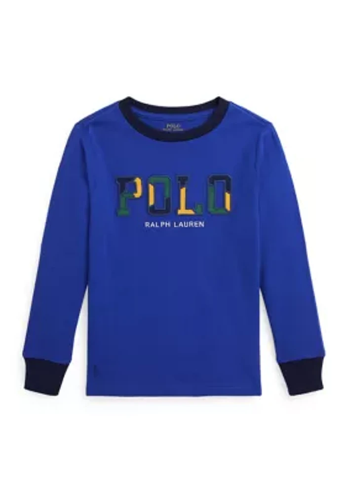 Boys 2-7 Corduroy Logo Cotton Long Sleeve T-Shirt