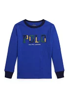 Boys 2-7 Corduroy Logo Cotton Long Sleeve T-Shirt