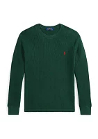 Boys - Waffle Knit Cotton Long Sleeve T-Shirt