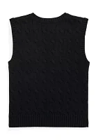 Boys - Cable Knit Cotton Sweater Vest