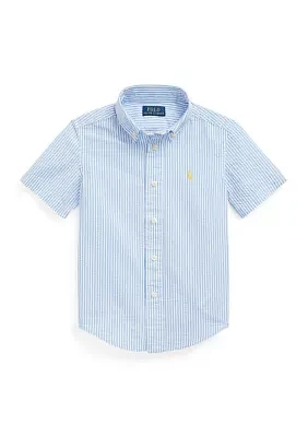 Boys 4-7 Striped Seersucker Short-Sleeve Shirt