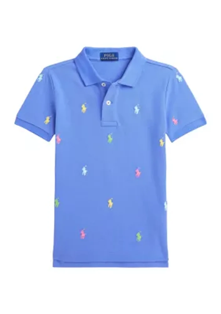 Boys - Polo Pony Cotton Mesh Shirt