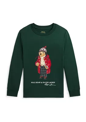 Boys 2-7 Polo Bear Cotton Long Sleeve T-Shirt