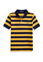 Boys 2-7 Striped Cotton Mesh Polo Shirt