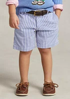 Boys - Stretch Cotton Seersucker Shorts