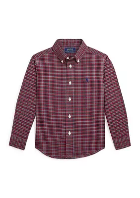 Boys 2-7 Plaid Cotton Poplin Shirt