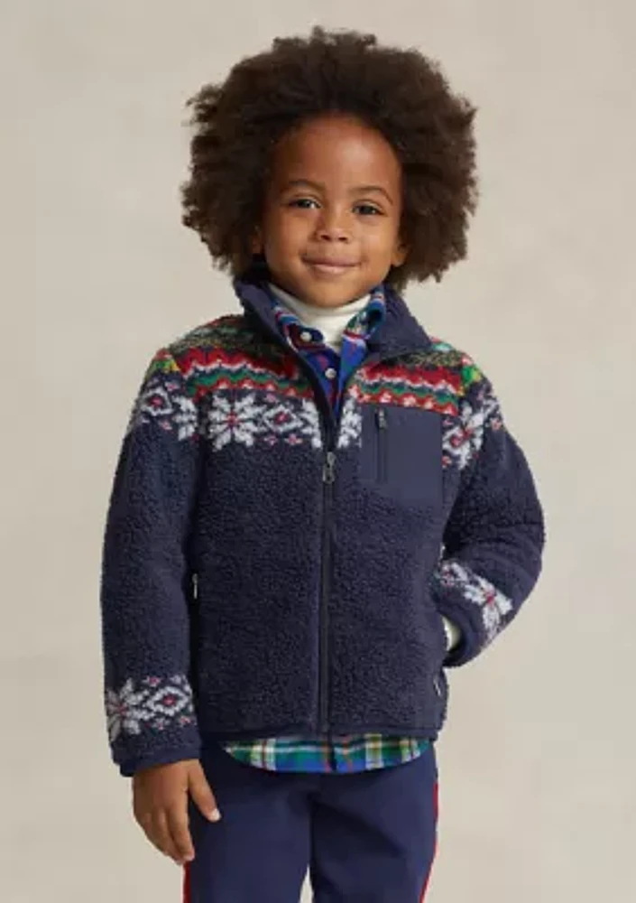 Boys - Fair Isle Teddy Fleece Jacket