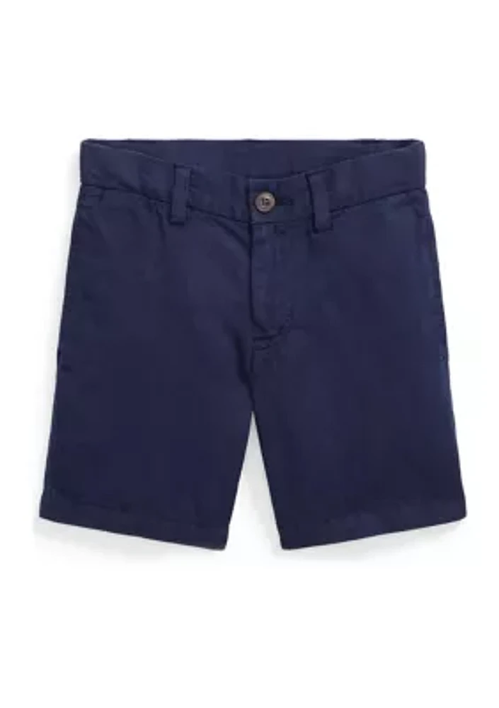 Boys - Straight Fit Linen-Cotton Shorts