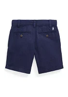 Boys - Straight Fit Linen-Cotton Shorts