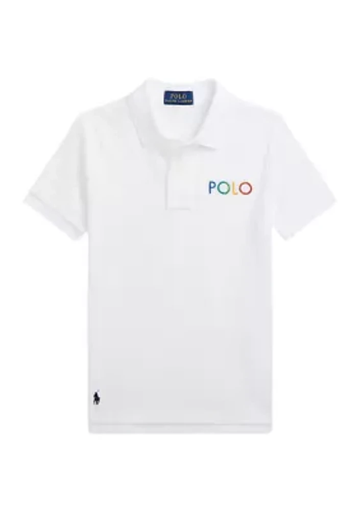 Boys 2-7 Ombré Logo Cotton Mesh Polo Shirt