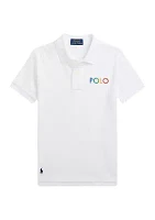 Boys 2-7 Ombré Logo Cotton Mesh Polo Shirt