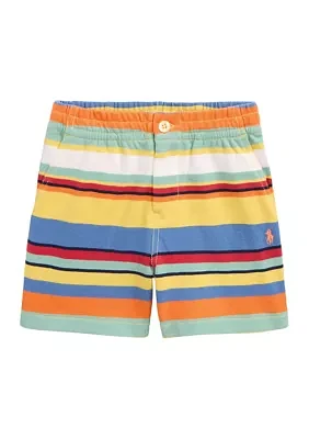 Boys - Striped Cotton Mesh Shorts