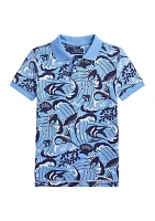 Boys 2-7 Reef Print Cotton Mesh Polo Shirt