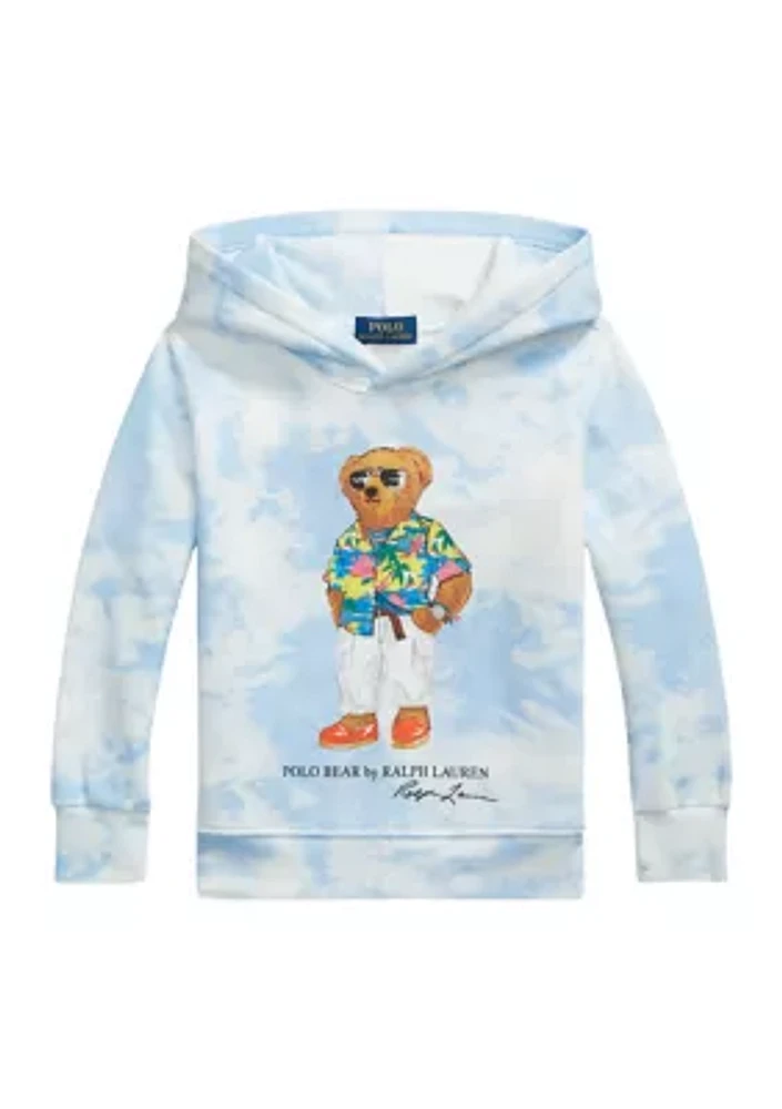 Boys 2-7 Tie-Dye-Print Polo Bear Fleece Hoodie