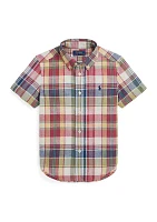 Boys - Cotton Madras Short Sleeve Shirt