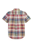 Boys - Cotton Madras Short Sleeve Shirt