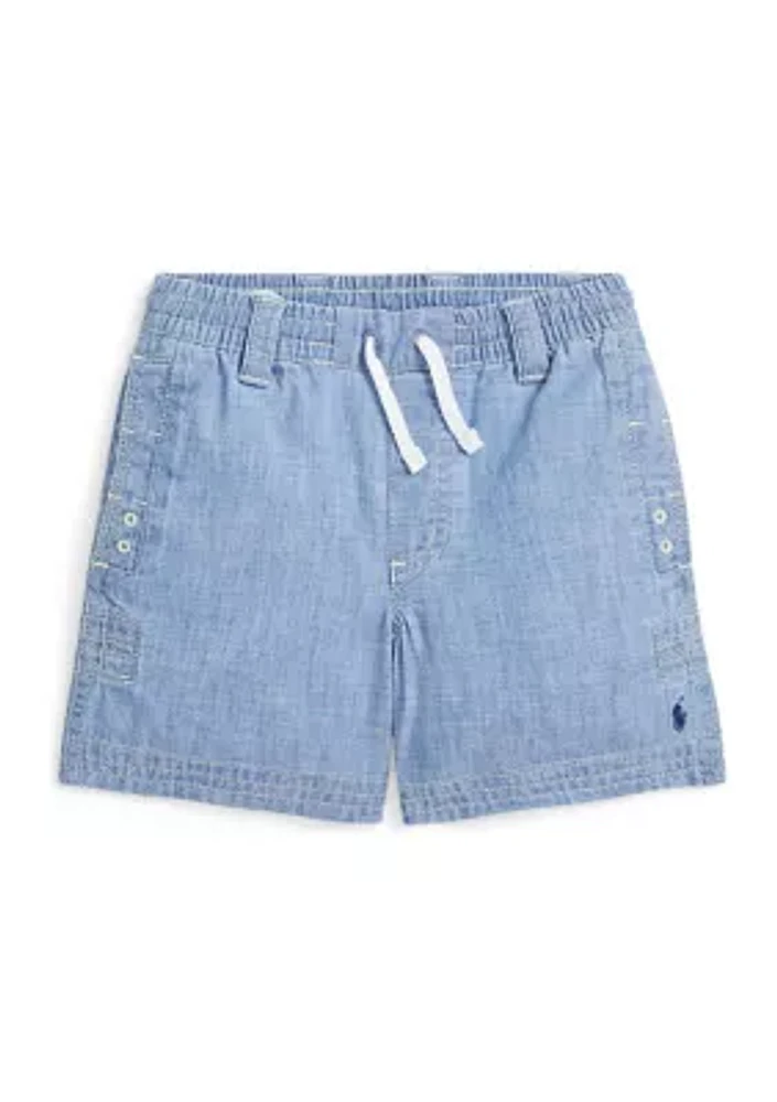 Boys - Indigo Chambray Drawstring Shorts