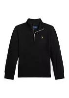 Boys 2-7 Cotton Interlock Quarter Zip Pullover Sweatshirt