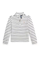 Boys 2-7 Striped Cotton Quarter-Zip Pullover