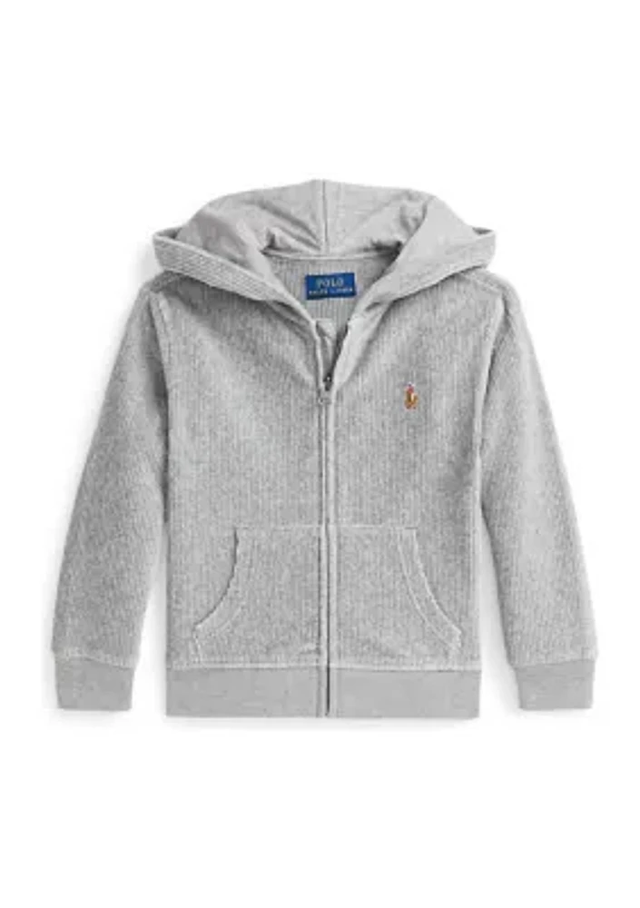 Boys - Knit Corduroy Full Zip Hoodie