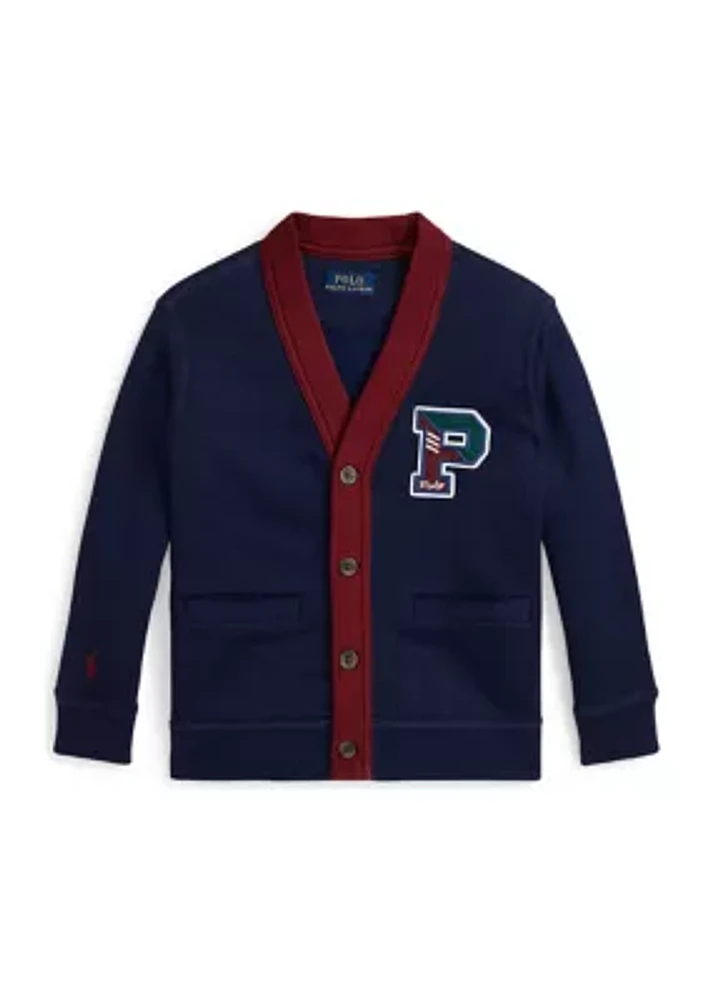 Boys - Fleece Letterman V-Neck Cardigan