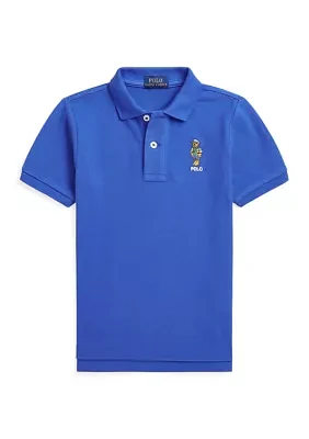 Boys - Polo Bear Cotton Mesh Shirt