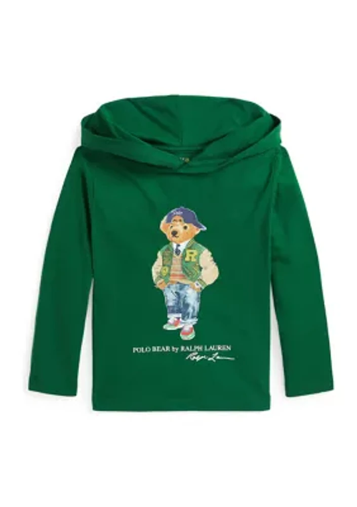 Boys - Polo Bear Cotton Jersey Hooded Tee