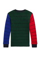 Boys - Waffle Knit Cotton Long Sleeve T-Shirt