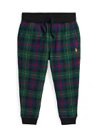 Boys - Plaid Fleece Jogger Pants