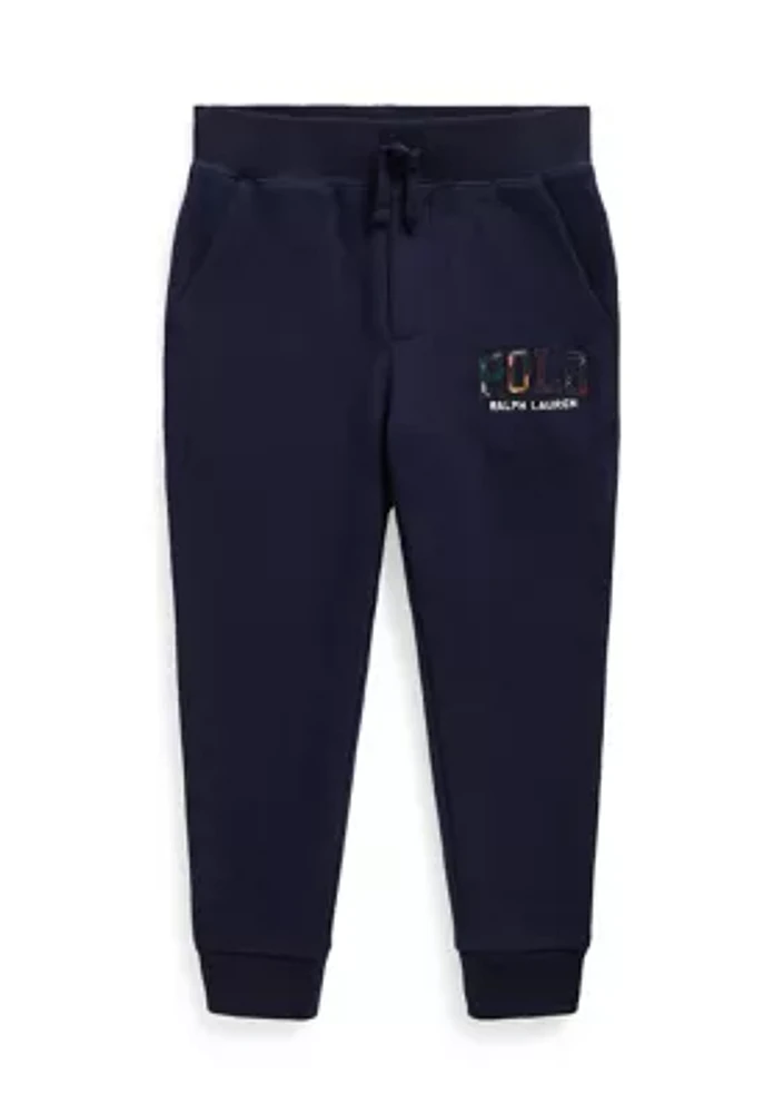 Boys 4-7 Plaid-Logo Fleece Jogger Pants