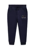 Boys 4-7 Plaid-Logo Fleece Jogger Pants