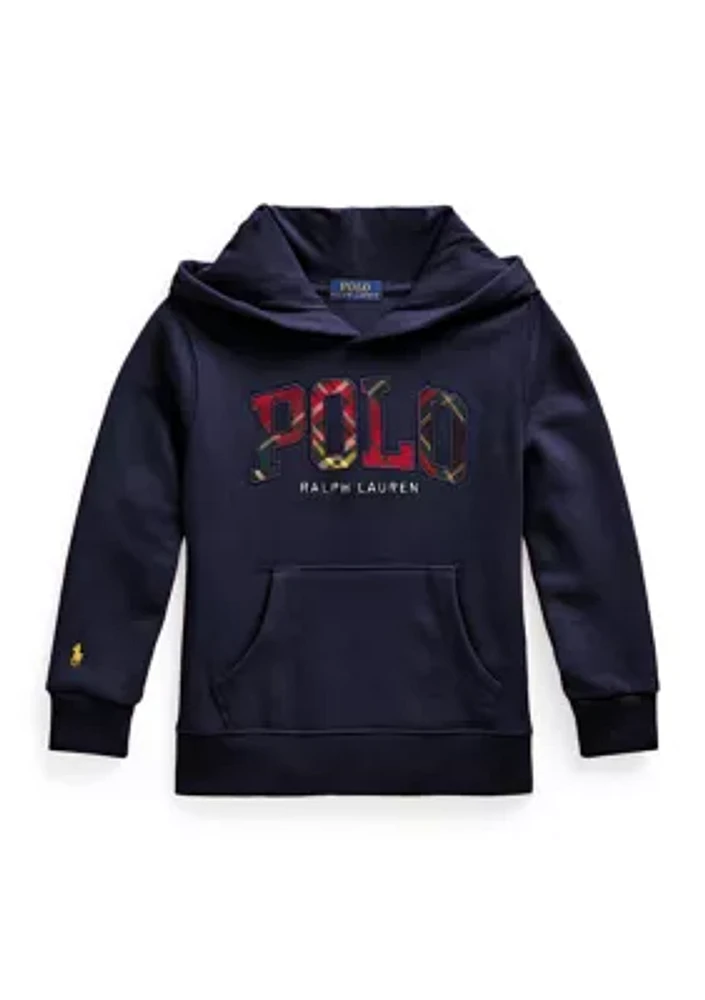 Boys 2-7 Plaid Logo Fleece Hoodie