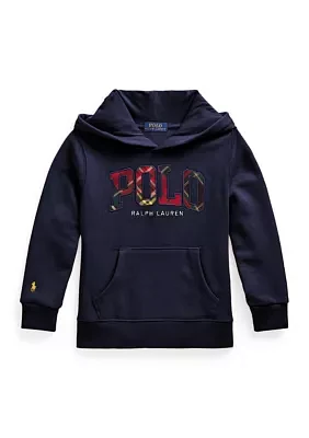 Boys 2-7 Plaid Logo Fleece Hoodie