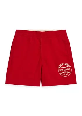 Boys - Baseball Printed Cotton Twill Shorts