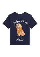 Boys 2-7 Dog Print Cotton Jersey Pocket T-Shirt