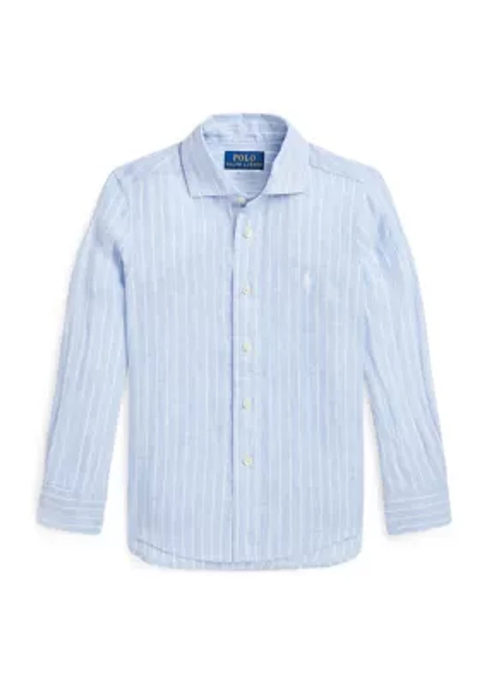 Boys - Striped Linen Shirt