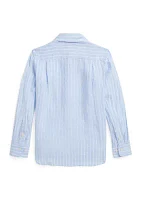 Boys - Striped Linen Shirt