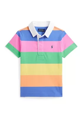 Boys 2-7 Short Sleeve Striped Rugby Shirt