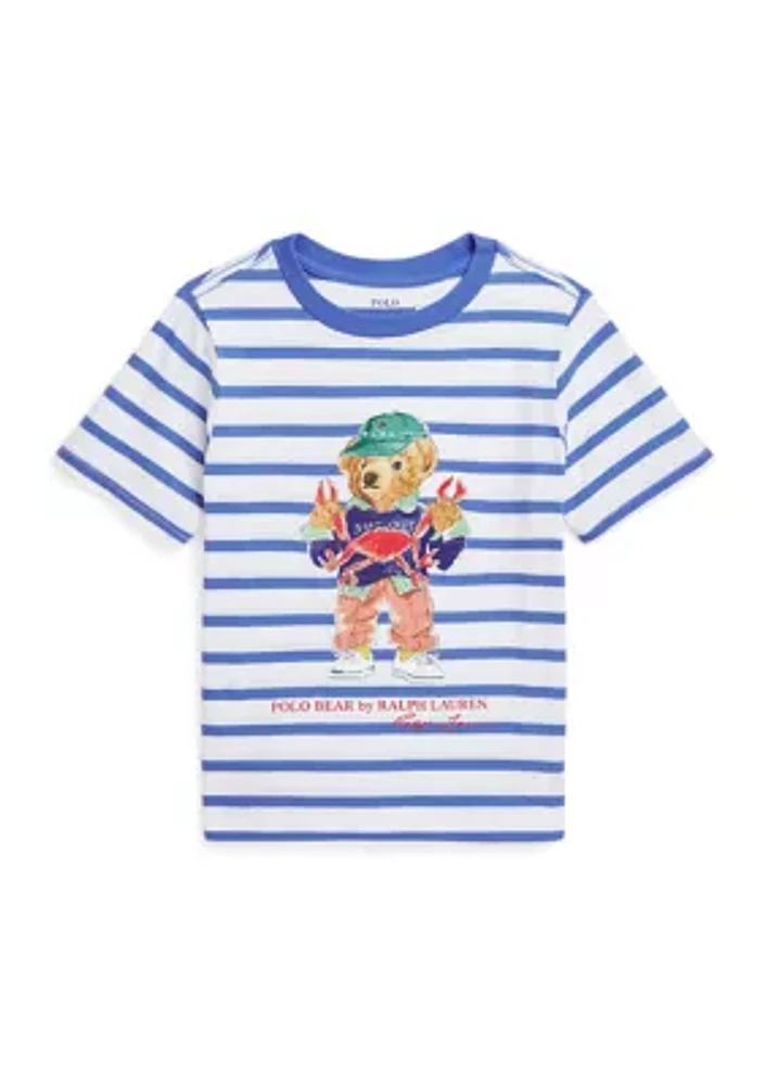 Boys - Polo Bear Striped Cotton Jersey T-Shirt