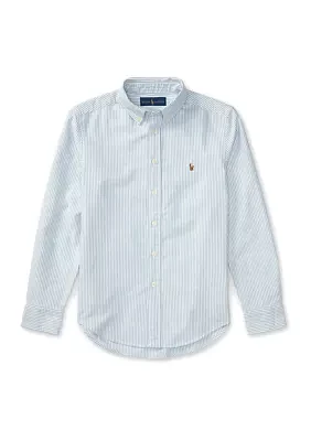 Boys 8-20 Striped Cotton Oxford Shirt