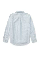 Boys - Striped Cotton Oxford Shirt