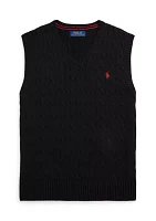 Boys - Cable Knit Cotton Sweater Vest