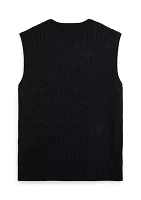 Boys - Cable Knit Cotton Sweater Vest