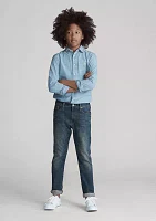 Boys 8-20 Indigo Cotton Chambray Shirt