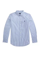 Boys 8-20 Striped Cotton Poplin Shirt